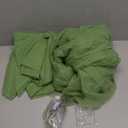 10x10ft Olive Green Tulle Backdrop Curtain with Lights String for Parites, Sheer Photo Backdrop Curtains for Wedding Baby Shower Birthday Party St. Patrick's Day Photo Shoot Background Decorations