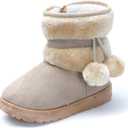 Girls Boys Snow Boots Warm Winter Booties Plush Shoes | Casual Fashion Anti-slip Soft Soled Ankle Boots Zip Booties Indoor Outdoor Walking Shoes for Baby Toddler Little Kid Big Kid