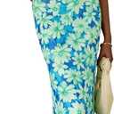 PRETTYGARDEN Women's Floral Bodycon Maxi Dress Summer Beach Sundress Sleeveless Spaghetti Strap Wedding Guest Dress (XXL)