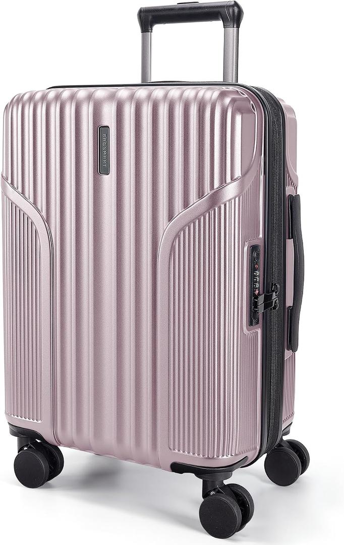 BAGSMART Carry On Luggage 22x14x9 Airline Approved, luggage with Spinner Wheels, 20 Inch Expandable Hardside Carry On Suitcase with TSA Lock Rolling Travel suitcase Carry-On, Pink Lavender