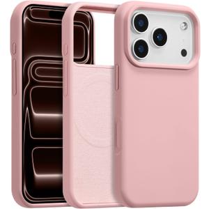 Magnetic for iPhone 17 Pro Max Case 6.9", Premium Liquid Silicone Case,[Compatible with Magsafe][Soft Anti-Scratch Microfiber Lining],Slim Thin Shockproof Phone Cover-Pink
