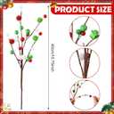 Hotop 16 Inch Christmas Tree Picks Decorations Red Green Christmas Ornaments Xmas Floral Branches and Ball Picks Decoration for Holiday Tree Topper Decor(Classic,6 Pcs)
