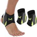 Ankle Brace Adjustable Lace-Up Support with Breathable Compression Sleeve, Arch Support & Stirrup Straps for Basketball, Sports Stability, Sprain Recovery Unisex for Men & Women (2 pcs Green)