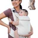 GROWNSY Baby Carrier, One-Click Release Clasp for Easy to Wear, Cozy Wraps Carrier Newborn to Toddler with Head Support(7-44lbs), Ergonomic & Lightweight for Infant to Toddler, Cream