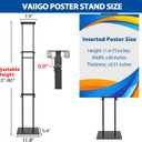 Pedestal Poster Sign Stand for Double Sided Display, Adjustable Poster Board Stand Height Up to 80", Heavy Duty Floor Standing Sign Holder for Board, Foam, Banner Display Stand, Black 1Pack
