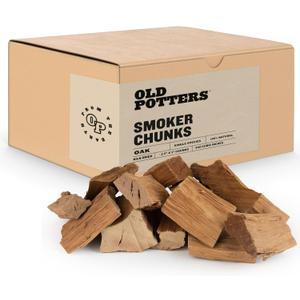 Old Potters Smoker Chunks, 12-14 lbs for Grilling, Smoking, and Wood Fire Cooking ~ 2 x 3 Inches, (Oak, 790 Cu in.)