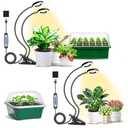 Eurbolan Plant Lights for Indoor Growing, 2 in 1 Halo Grow Light with Clip, 192 LED Full Spectrum Clip On Plant Grow Lights with 360°gooseneck, 3 Spectrum Modes, 6/ 12/ 16Hrs Auto Time&5 Brightness 2 Pack
