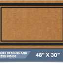 Barnyard Designs Natural Coco Coir Heavy Duty Backing Doormat - Large Cute Non-Slip Front Door Welcome Mat for Outside Entrance or Porch Entry, Brown (30x48, Border)