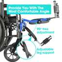 Universal Wheelchair Footrest with Adjustable Height & Extendable Foot Plate -Comfort Foam Cushion, Foldable Design for Transport/Standard Chairs, Tool-Free Assembly (Blue, LK3JELR & T94 Compatible)