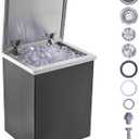 VEVOR Drop in Ice Chest, 14" L x 12" W x 18" H Stainless Steel Ice Cooler, Commercial Ice Bin with Hinged Cover, 40 qt Outdoor Kitchen Ice Bar, Drain-Pipe and Drain Plug Included, for Cold Wine Beer