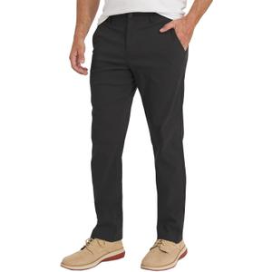 Weatherproof Vintage Mens Casual Pants - Regular Fit Ultra Stretch Flat Front Chinos | Lightweight Work & Travel Pants (36W x 30L, Charcoal)
