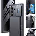 TONGATE Wallet for Z Fold 7 Case with Privacy Screen Protector, [4-Card Holder][Anti Spy] Built-in Large Stand & Slide Camera Cover Z7 Shockproof Phone Case for Samsung Galaxy Z Fold 7 2025 8", Black