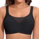Bras for Women Wireless Seamless Mesh Push Up No Underwire Plus Size Soft Comfortable Sleep Everyday Brattlets with Extender (M)