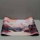 Pink Japanese Sakura Gaming Mouse Pad XXL Cherry Blossom Tower Mountain Landscape Big Extended Large Desk Mat Non-Slip Rubber Base Stitched Edge Long Mousepad for Computer Gamer 