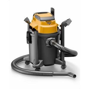 DeForce Cordless Shop Wet Dry Vacuums for DeWalt 20V Max Battery, 5.2-Gallon Portable Shop Vac, 17000Pa with Hose Nozzles HEPA Filters Wheels for Home Projects & Renovations, Mustard(No Battery)