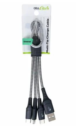 CELLCandy® 4-in-1 Charge Cable - Grey/White