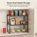 Set of 2 Cabinet Organizers 16.1''W 44 LBS Load Capacity Heavy Duty Kitchen Pantry Shelves Counter Countertop Storage Racks