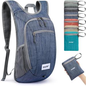 G4Free 10L/15L Hiking Backpack Lightweight Packable Hiking Daypack Small Travel Outdoor Foldable Shoulder Bag (10L, Dark Blue)