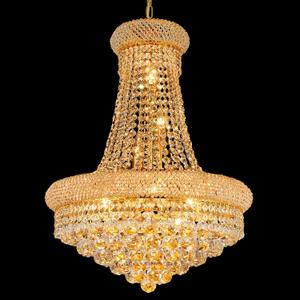 Crystal Chandeliers for Dining Room Light Fixture,Empire Style K9 Crystal Chandeliers for Entryway,12 Lights Gold Luxury Lighting Fixtures for Living Room Stairway Bedroom Foyer D22 Inch