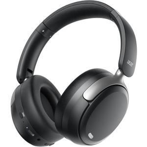 acer OHR516 Active Noise Cancelling Headphones, Over Ear Wireless Bluetooth, 60H Playtime, 40mm Drivers, Low-Latency Mode, ENC Clear Calls, Foldable Comfortable Design (Black)