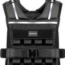 35lb/45lb Weighted Vest Men , Adjustable Rucking Vests for Walking with Reflective Stripe, 1.2" Ultra Thick Shoulder Padding Strength Training Workout Vest for Running GYM Home, Detachable Iron Weights