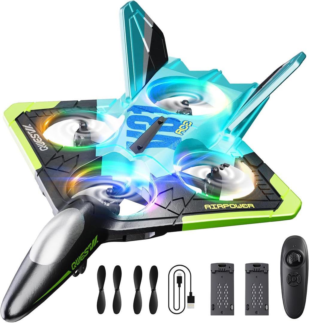 4DRC V31 Foam RC Planes Remote Control Airplanes for Kids Adults 8-16, Remote Control Planes Fighter Jet with Light, 360 Flip Fighter Jet Toy, Gravity Sensing, Stunt Roll, Gifts for Kids Boys