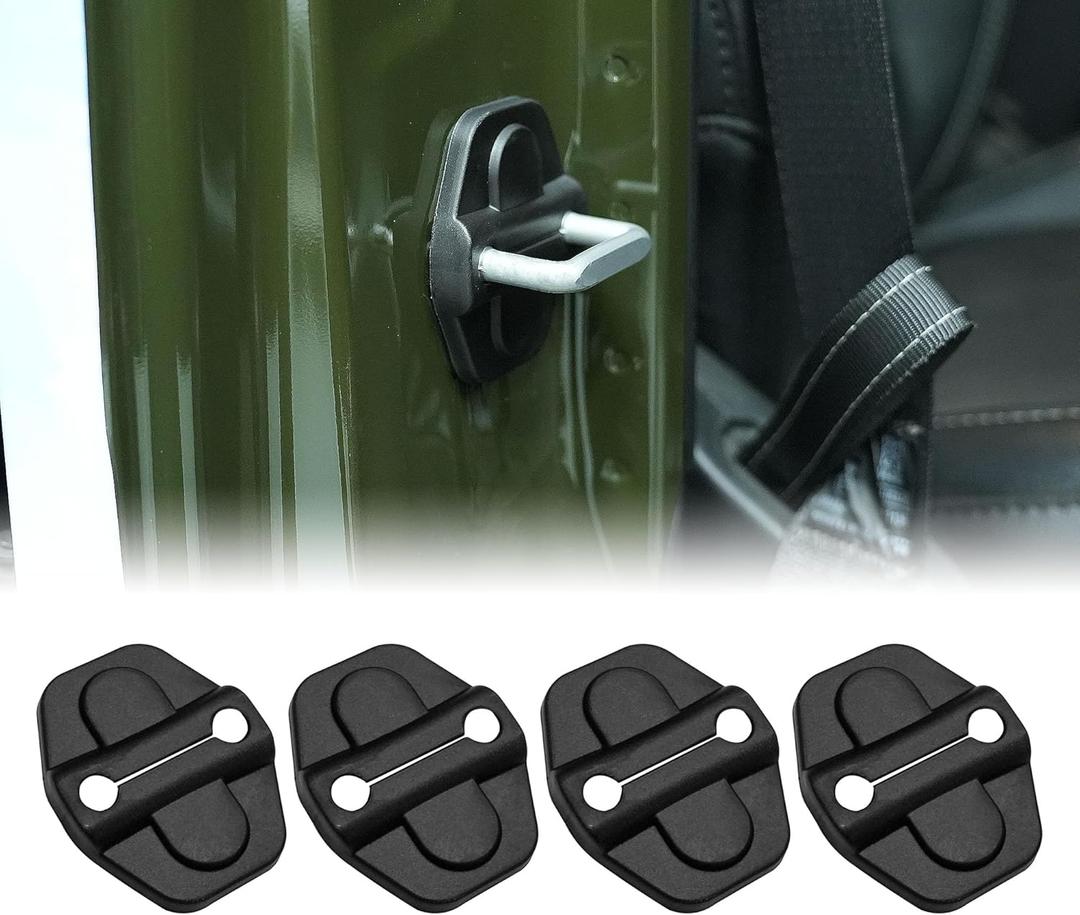 Oudesi 4PCS Car Door Lock Cover ABS Plastic Protector, Specific Options for Jeep Wrangler JL JLU 2018-2025, Jeep Gladiator JT 4XE 392, Door Lock Cover Buckle Matte Black