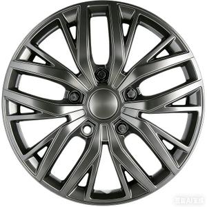 15-Inch ABS Hubcaps with Steel Rings & Adjusters, Patented Design, Universal Fit, Set of 4 Wheel Covers (Gunmetal Grey)
