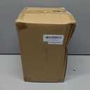 mDesign Plastic Round Trash Can Small Wastebasket - Garbage Bin Container with Swing-Close Lid - Bathroom Garbage Basket - Holds Waste, Recycling - 1.3 Gallon - Basa Collection - Gray/Natural