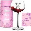 LJ Home Personalized Wine Glasses Gifts for Women,Monogrammed Customized A-Z Initial Wine Gift,Birthday,Christmas,Valentines Day,Mothers Day gifts for Women,Mom,Wife,Best Friend,Sister (Letter K)
