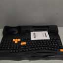 Wireless Keyboard and Mouse Combo, 2.4G Full Size Wave Keys Ergonomic Keyboard with Wrist Rest, Phone Holder, 3-Level DPI Wireless Silent Mouse with 6-Buttons, for Windows, Mac OS (Orange Black)