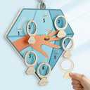 Foilswirl 28 Pcs Bridal Shower Game Ring Toss Bridal Shower Game Set Include 1 Diamond Board 15 Wooden Diamond Rings 12 Hooks for Wedding Engagement Bachelorette Party Favors