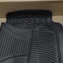 BDK Heavy Duty Rugged Ridged Complementary Rubber Rear Floor Mats Liners, All Weather Protection, Designed for Trucks Cars Sedan SUV