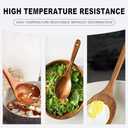 Wooden Kitchen Utensil Set, 100% Natural Teak Kitchen Utensils, Spatula, Soup Spoon, Salad Spoon, Wooden Cooking Utensils Set with S Hooks, Wood Spoons For Cooking (3 Packs)