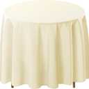 Surmente Ivory Tablecloth for Round Tables, 120-inch Round Table Cloths for Weddings, Banquets, or Restaurants
