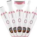 Electric Razors for Women, Bikini Trimmer for Women 5 in 1 Body Shaver for Nose Hair Face Eyebrow Arms Legs Armpit Underarm Pubic Area, Replaceable Lady Facial Razor Painless USB Charge Female Gift
