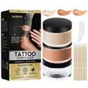 Tattoo Cover Up Concealer 2 Colors Waterproof Full Coverage Foundation for Tattoos, Scars & Imperfections Long-Lasting, Sweat Resistant & Lightweight for All Skin Tones Complete Mixing Kit