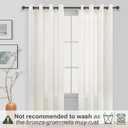 KOUFALL 92 Inch Linen Curtains, Grommet Sheer Light Filtering Curtains for Living Room Bedroom, 52x92 in Long, Cream Ivory