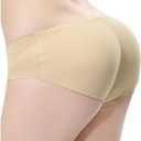Everbellus Women's Padded Seamless Butt Hip Enhancer Panties Boy Shorts (Beige, Small)