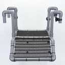 Large Hanging Turtle Basking Platform, Aquatic Dock with Ramp for 20/25/29/55/40-Gallon Long Aquarium, 13-Inch Width, Turtle Tank Accessories(Grey and Black)