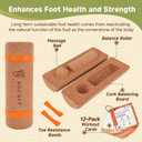 Rocalt Cork Balance Board, Premium Cork 4-in-1 Foot & Ankle Strengthener Kit, Balance Trainer with Massage Roller & Ball, Toe Resistance Bands, Storage Bag & Exercise Guide for Enhance Mobility, Improve Foot Function, Prevent Falls