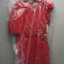 R&M Richards Women's Elegant Chiffon Dress W/Capelet Sleeves & Side Waist Accent | Formal Knee-Length Cocktail Party Style Red 10