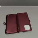 Defencase Compatible with iPhone 16 Pro Max Case Wallet with RFID Blocking Card Holder for Woman, PU Leather Magnetic Snap Flip Zipper Strap Wallet Phone Case Fit for iPhone 16 Pro Max 6.9", Wine Red