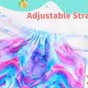 TENVDA Girls Swimsuit Summer Beach Sport Halter Bathing Suits One Piece Swimwear for 2-12 Years Old Kids (3-4T, Blue Marble-halter)