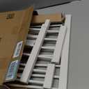 Dog Gate Indoor,18"-45" Extra Wide Metal Short Dog Gate to Step Over, 14" Tall Small Pet Gate with 3 Extension Kits, Pressure Mounted for Doorways & Stairs (White)