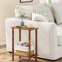 TUTOTAK Small Side Table, Narrow End Table, Skinny Sofa Table, Slim Nightstand, Couch Table, Living Room, Bed Room, Pure Brown TB01BB062C