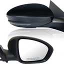 Passenger Right Side Mirror Assembly Compatible with 2020-2023 Nissan Sentra With Turn Signal Light Heated Power Glass Manual Folding Black Replace NI1321327 963016LB1A (7Pins-Passenger Right Side)