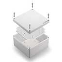 QILIPSU Outdoor Junction Box IP67 Waterproof Project Box ABS Plastic Weatherproof Electrical Enclosure Gray Cover (4.9"x4.9"x3")