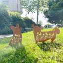 2PCS Rusty Corgi Decorative Garden Stakes, Metal Dog Yard Decor, Corgi Lover Gifts for Women Mom Grandma Wife, Metal Dog Statues Garden Sculptures and Yard Art, Patio, Lawn Ornaments