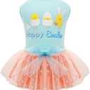 cyeollo Dog Easter Dress Cute Eggs Holiday Easter Day Pet Outfits Puppy Clothes Tulle Dog Dresses for Small Dogs